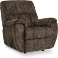 Signature Design by Ashley Rampant Casual Manual Rocker Recliner with Pillow-Top Arms Dark Brown