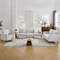 Kingfun 3 Seater Sofa with Loveseat and Chair Chenille Couch Mid Century Modern Couches with Solid Wood Legs for Living Room &amp Bedroom Grey