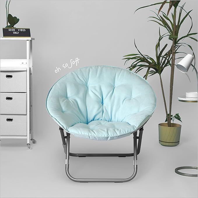 Urban Lifestyle Micromink Saucer Chair Light Blue Mint
