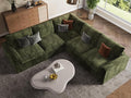 EASE MOOSE Cloud Couch Sectional Sofa L-Shaped Oversized Modular Couch for Living Room Boneless Convertible Couches 5-Seat Deep Sofas for Bedroom Chenille (Green)