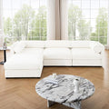 109 inch Cloud Modular 3 Seater Sofa with Storage Ottoman Modern Upholstered Storage Sofa Couch Deep Seat L Shape Sectional Sofa Chenille Comfy Couch for Living Room Apartment White