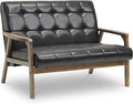 Baxton Studio Mid-Century Masterpieces Love Seat Brown