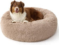 Bedsure Calming Dog Beds Large Sized Dog - 36in Donut Washable Large Pet BedAnti-Slip ＆Removable Cover420GSM Round Anti-Anxiety Fluffy Plush Faux Fur Bed Fits up to 80 lbs PetsPlus Version