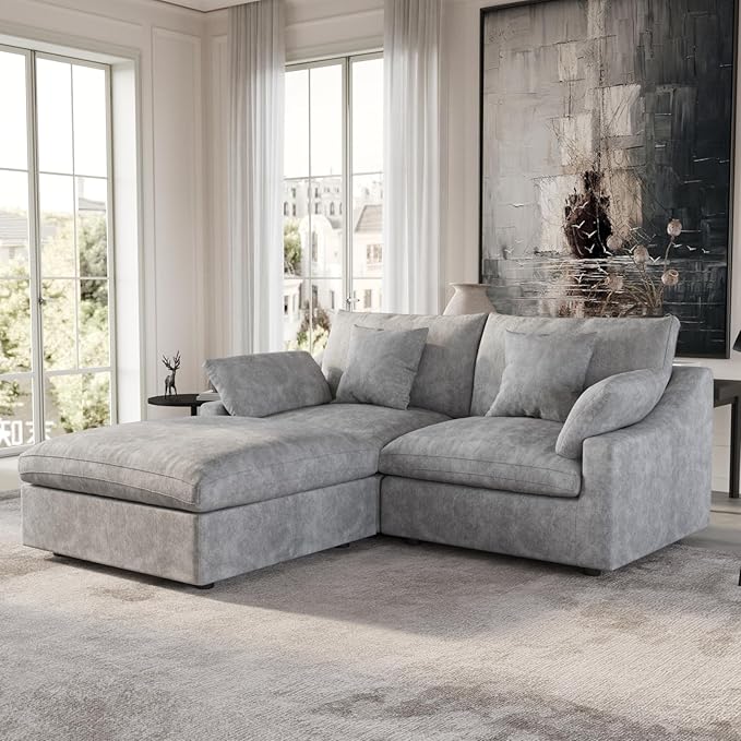 Cloud Modular Sectional SofaDown Filled Comfort Sofa Couch for Living Room2 Seater+ 1Ottoman Couches for Livingroon ApartmentCover Washable and Replaceable