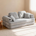 Floor Sofa Modern Chenille Modular Couch with Large Ergonomic Backrest Non-Slip Sleeper for Small Apartment &amp Compact Space No Assembly Required (Pebble Gray 82'')