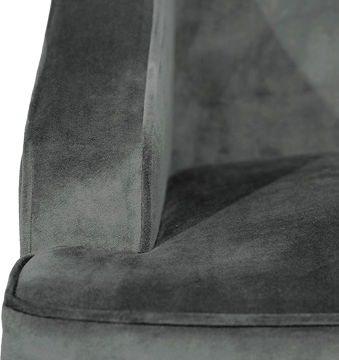Homepop Home Decor Upholstered Classic Swoop Arm Accent Chair Accent Chairs for Living Room &amp Bedroom Decorative Home Furniture Dark Grey