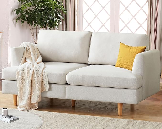 Living&ampGiving 65 W Loveseat Sofa with Extra Deep SeatsLove Seat Couches for Small SpacesMid Century Modern Couch for Apartment2 Seater Couch for Living RoomSmall Sofa for Bedroom