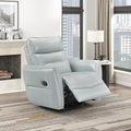 Lexicon Swivel Glider Reclining Chair Top Grain Leather Match Manual Recliner Comfy Nursery Glider Recliner Swivel Reclining Chair for Living Room/Office/Bedroom/Apartment Aqua