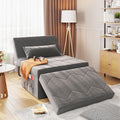 4 in 1 Sleeper Chair Convertible Sleeper Sofa with Ottoman Ottoman Bed for Adults Sofa Bed with Adjustable Backrest for Living Room Apartment Office Light Grey