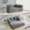 YINIX Sofa Bed 62'' Folding Floor Couch Compressed Convertable Sleeper Sofa Memory Foam Couch with Pillow Back Support Armrest 4-in-1 Futon Sofa Bed for Living Room Silver