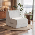 Folding Sofa Bed Convertible Sleeper Chair with Back Support Multifunctional Chaise Lounge Chair Corduroy Single Floor Couch for Small Space Apartment Dorm Office White