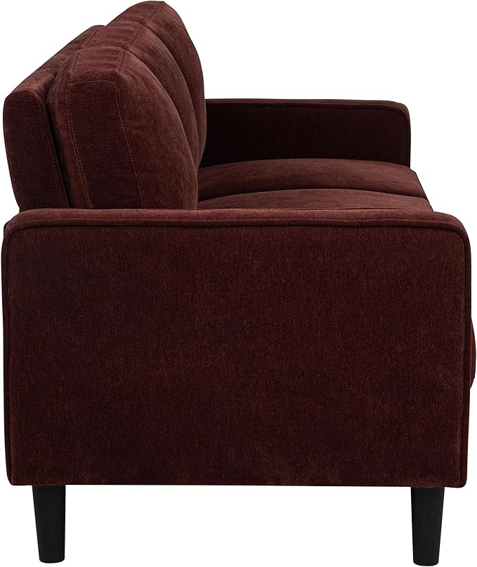 Coaster Home Furnishings - Ruth - Fabric - Upholstered Sofa with Slim Track Arms Attached Cushions Angled Legs - Transitional Style - Living Room - 77-Inch - Rust - 511211
