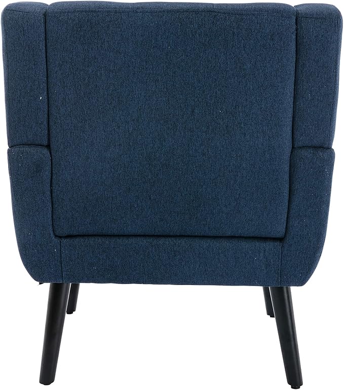 Modern Soft Linen Material Ergonomics Accent Chair Living Room Chair Bedroom Chair Home Chair with Black Legs for Indoor Home