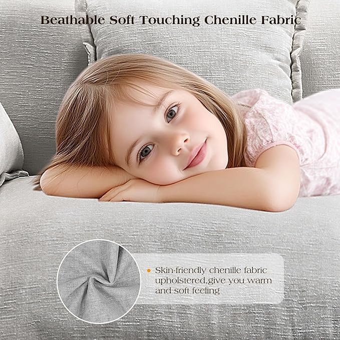 149.2 Modular Sectional SofaU Shaped Couch for Living RoomModern Deep Seat Sofa 3 Seater Chenille Fabric Comfy Cloud Couches with Throw Pillows &amp Movable Ottoman