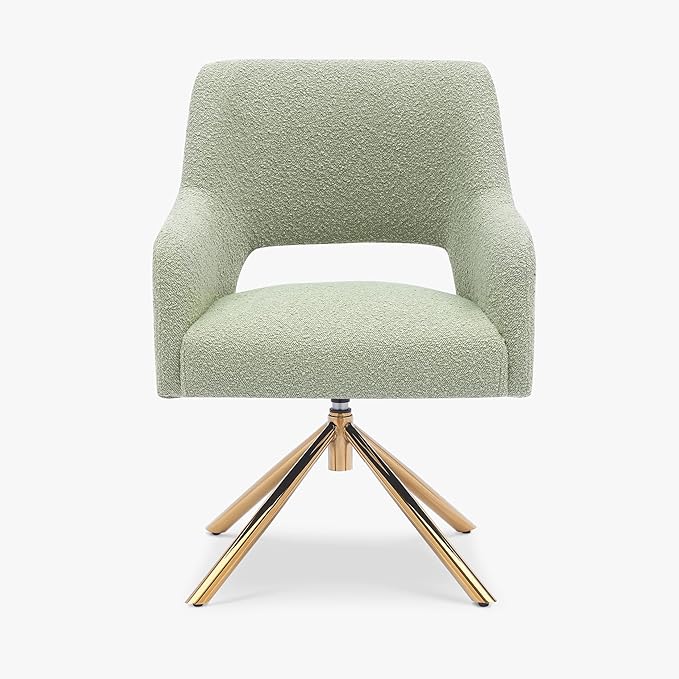 WestinTrends Genevieve Mid-Century Modern Wide Boucle Swivel Accent Arm Chair Desert Sage