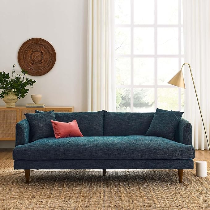 Modway EEI-6405-HEA Zoya Down Filled Overstuffed Sofa Navy Fabric