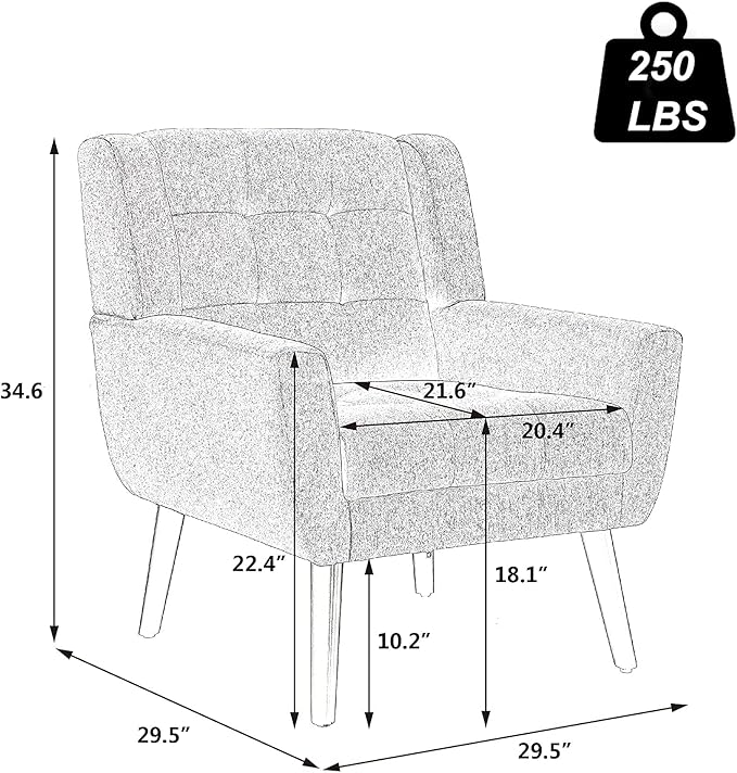 SSLine Velvet Accent Arm ChairSolid Wood Frame Modern Upholstered Wingback Single Sofa Armchair Club Chair with Metal Legs Thick Cushion for Living Room Bedroom (Green)