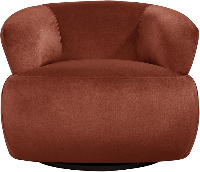 Swivel Barrel Accent Chairs-Modern Round Club Arm Chair Upholstered Living Room Armchair Single Sofa Seating Bedroom Side Reading Seat for Living Roon Office (Reddish-Velvet 2*Seats)