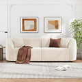 Christopher Knight Home 87.50 Velvet Curved Oversized 2 Seater Sofa Upholstered Couch Chair Soft Seating Lounge Sofa Cozy Loveseat with Armrest Reading Loveseat for Living Room Home Rest Cream
