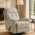 Swivel Rocker Recliner Chair for Adults Rocking Chair Small Swivel Recliner for Small Spaces Living Room Bedroom RV(Beige)