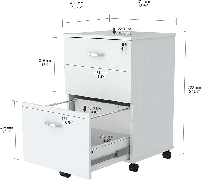Inval Ar-2X2 Rb Mobile Files Washed Oak