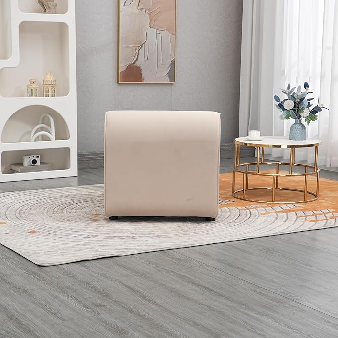 House Hold Accent Chair with Ottoman Cushioned deep seat no armrest Accent Single Lazy Chair for Living Room