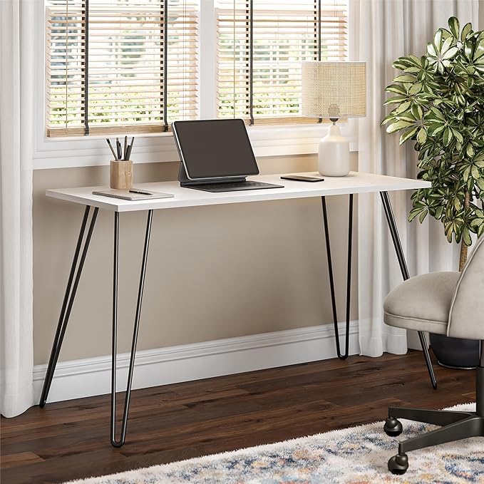 Multifunctional Computer Gaming Desk and Home Office Corner Desks Adjustable Work Standing Desks Feature Bedroom Craft Study TableWhiteOak
