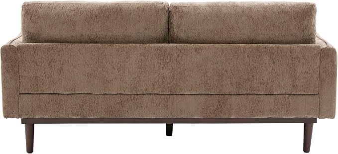 Christopher Knight Home Brena Modern Fabric Upholstered Loveseat Sofa Wooden 2 Seater Sofa Couch with Deep Seat Comfy Cloud Couch for Living Room Bedroom Home Office Brown