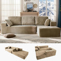 104” Modular Sectional Couch Modern Cloud Sofa with Chaise Deep Seat Upholstered Sofa for Living Room or Apartment No Assembly Required (Camel L Shape with Right FacingChaise)