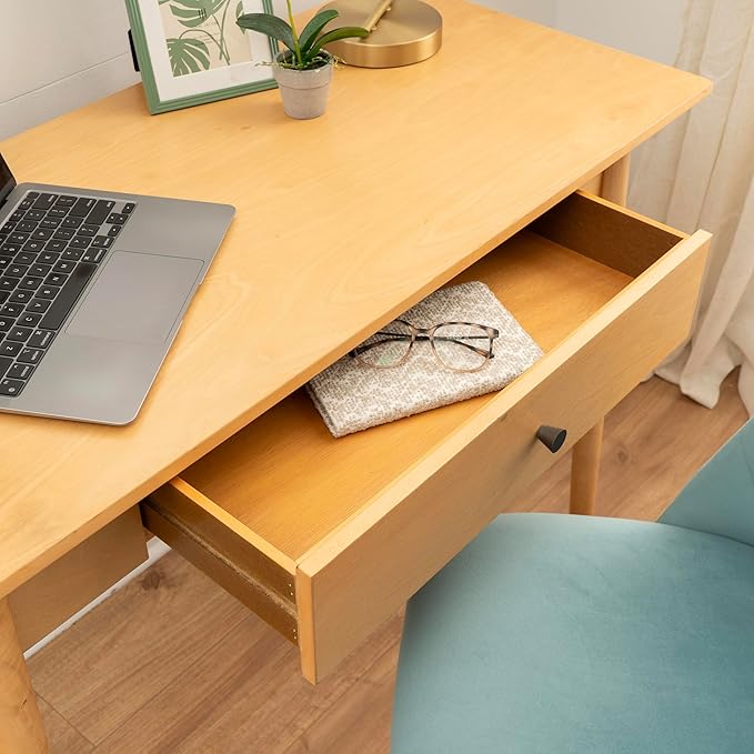 Melissa Natural Wooden One Drawer Writing Desk by Linon