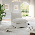 Cloud Middle Sectional Waterproof Down Filled Sectional Sofa High Backrest Modular Sectional Couches for Living Room Modern Modular Couch with Removable Cover Cream White