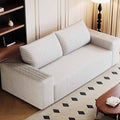 63 Corduroy Couch in a Box Cloud Loveseat Sofa with 2 Cushions Boneless Couches for Living Room Bedroom Small Space Compressed Deep Seat Memory Foam No Assembly (White 63)