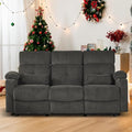 Power Reclining Sofa with Heat and Massage Electric Reclining Couch with Extended Footrest Wall Hugger Recliner Sofa 3 Seater with USB&ampType-c Ports for Living Room Bedroom(Grey)