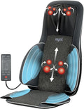 Mynt FSA Eligible HSA Approved Shiatsu Neck and Back Massager for Chair with 10 Deep Kneading Nodes 2D &amp 3D Back Massage with Heat Portable Spot Massage Chair Pad (Black)
