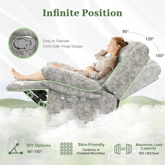 Loveseat Recliner Sofa 2 Seater Love Seat Reclining Sofa with USB Charge Ports &amp Cell Phone Holders 58Inch RV Dual Recliner Sofa Manual Couches for Living Room (Polished Microfiber)
