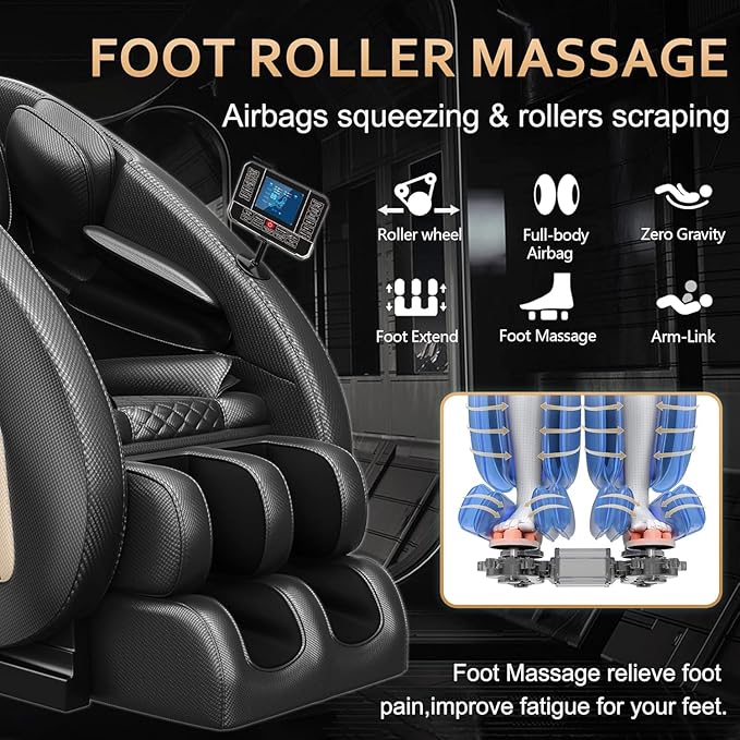 BILITOK Massage Chair Recliner with Zero Gravity with Full Body Air Pressure Speaker and Blue-Tooth Connection Easy to Use at Home and in The Office