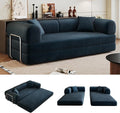 78.8'' Convertible Sofa Bed Boneless Couch in a Box Modular Corduroy Comfy Foldable Sleeper Compression Sofa Loveseat Couches for Living Room (Blue 78.8 inch)