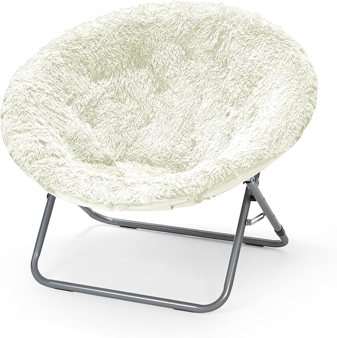 Urban Lifestyle Oversized Mongolian Faux Fur Saucer Chair Aqua