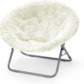 Urban Lifestyle Oversized Mongolian Faux Fur Saucer Chair White