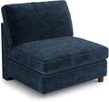 SITJOY Oversized Sectional Couches for Living Room Extra Large Deep Seat Couch with Washable Covers Chenille in Blue Right-Arm Connecting Armless Sectional