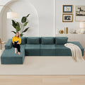 155 Modular Sectional Sofa L-Shaped Cloud Couch with Extra Long Chaise Lounge Oversized Chenille Boneless Sofa Set for Living Room Comfy Floor Seating No Assembly Required