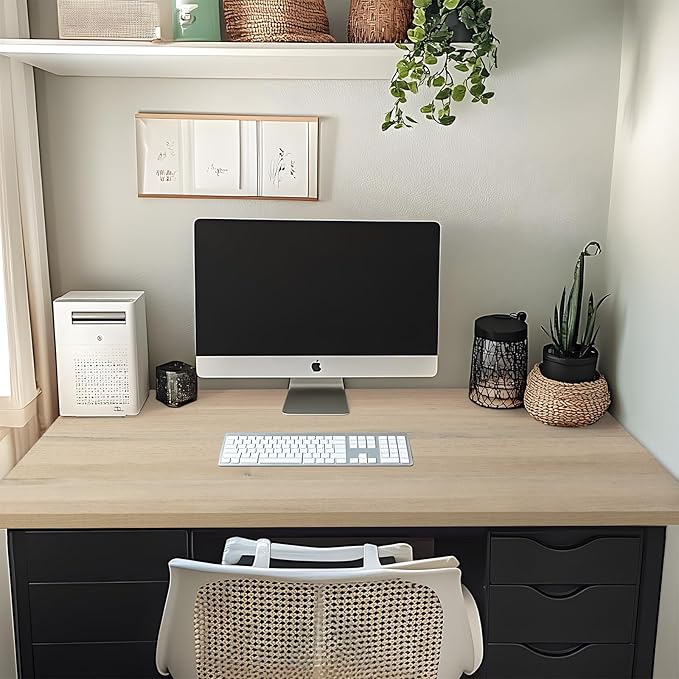 Kaboon 42x20 inches Tabletop Solid One-Piece Desktop for Sit Stand Desk Double Desks L Desk DIYWood Countertop Home or Commercial Use1 inch Thick Light Oak 20 D x 42 W