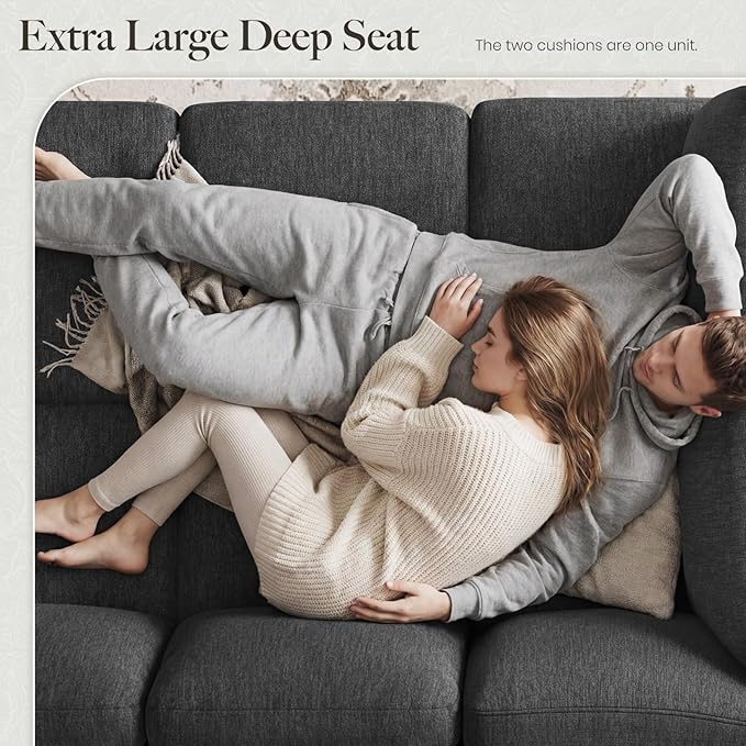 Belffin 111 Sectional Sleeper SofaOversized Sectional Couch Wide Deep Seat Sofa BedModular Sectional Couches for Living RoomApartment and BedroomDark Grey