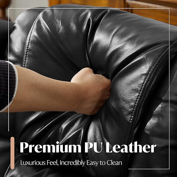 Power Loveseat Recliner Sofa with ConsoleReclining Loveseat RV Recliners with Speaker/USB Ports/LED LightsPower Recliner Loveseat Sofa with Cup Holders for Living RoomBlack
