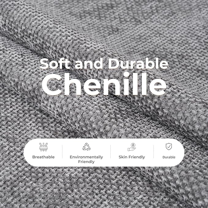 103'' L Shaped Couch Cloud Modular Sectional Sofa with Storage Extra Deep Seat Modern Chenille Sofa with Chaise Throw Pillows 4 Seat Convertible Sectional Couches for Living Room Grey