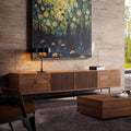 Mid Century Modern TV Stand with 4 Doors 70.87 Inch Wide Entertainment Center TV Console for Living Room Bedroom Media Console TV Cabinet with Storage Walnut