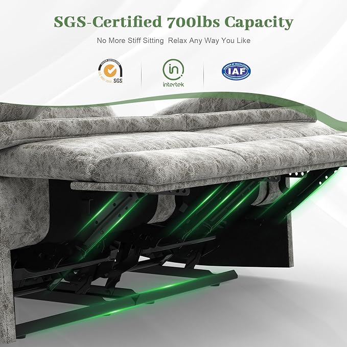 Loveseat Recliner Sofa 2 Seater Love Seat Reclining Sofa with USB Charge Ports &amp Cell Phone Holders 58Inch RV Dual Recliner Sofa Manual Couches for Living Room (Polished Microfiber)