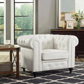 Naomi Home Emery Chesterfield White/PU/Accent Chair