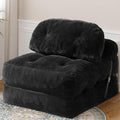 Folding Sofa Bed Convertible Sleeper Chair with Back Support and Pillow FutonBoneless Foldable Couch for Living Room/Guest Use/Home Office Foldable Chair Bed for Adults Black
