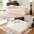 2026 Upgrade Convertible Sofa Bed 79 Inch Boneless Couch with Fixed-Shape Frame Corduroy Fabric with High Backrest Floor Sofa Modular Futon Couch for Living Room Bedroom Lounge (White) | High Backr
